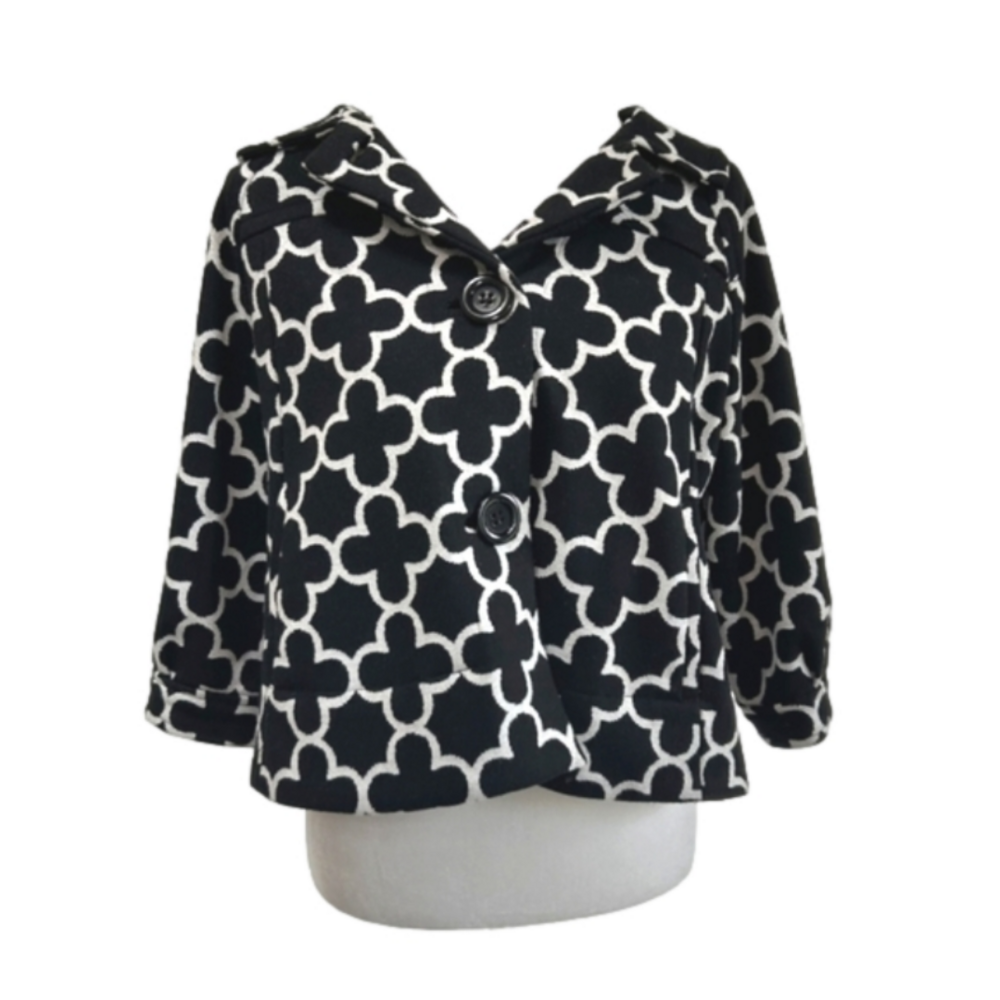 Grace & Elements Cropped Swing Coat Size 8 EUC